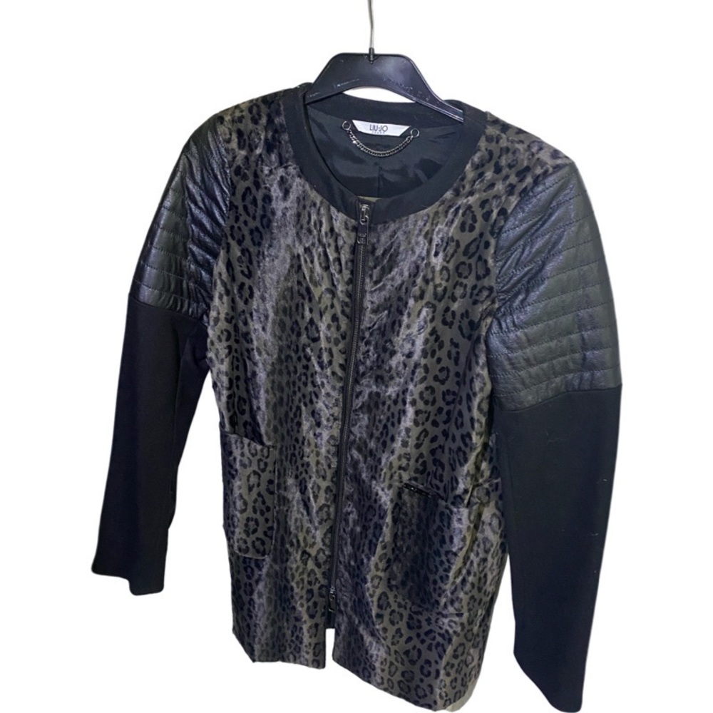 Liu Jo jeans bomber jacket with leopard print